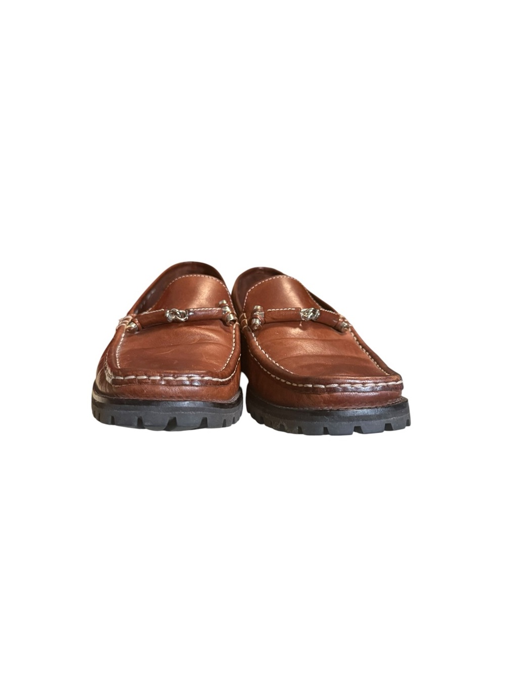 Cole Haan Brown Lug Sole Bit Leather Loafers Size 8B - Picture 10 of 10